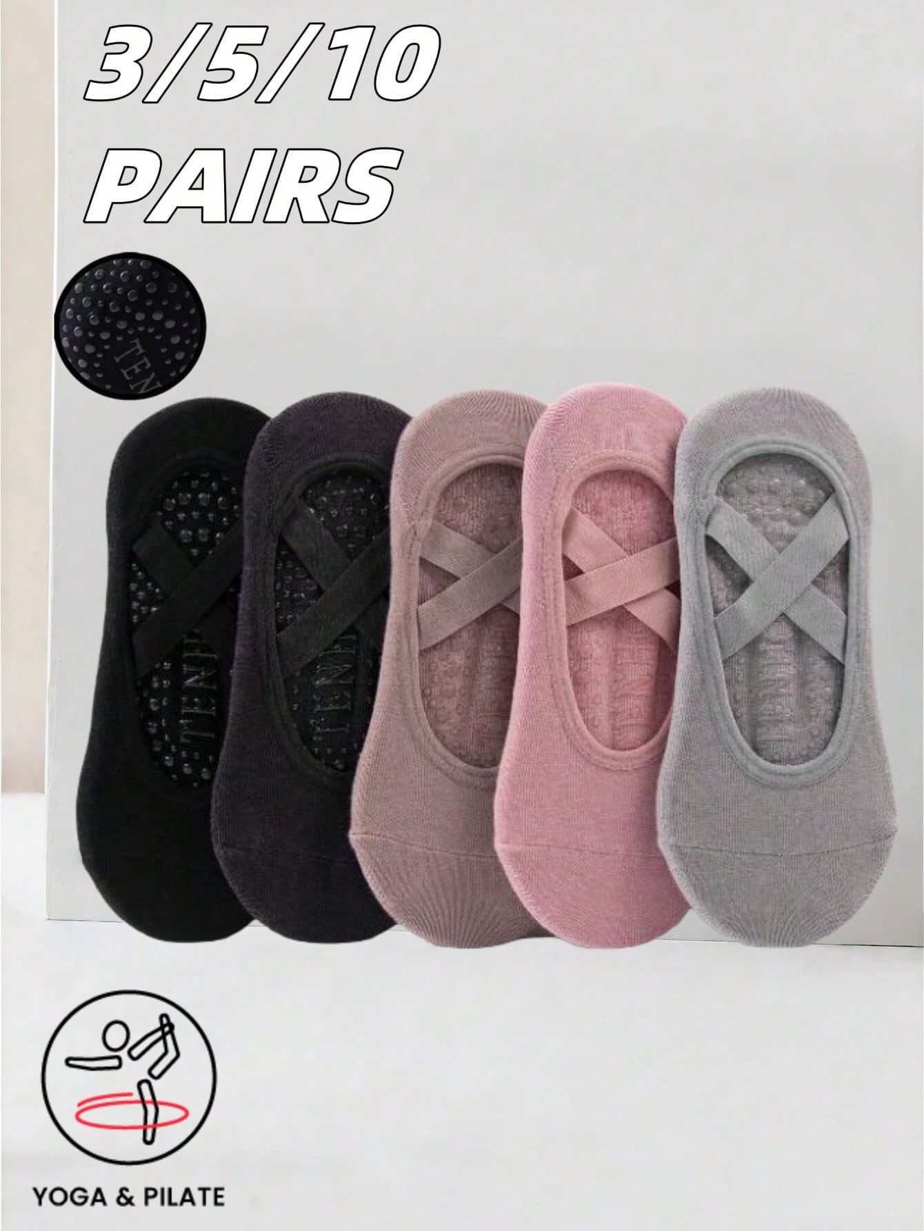 Yoga Daily Fitness - Anti-slip silicone sole yoga socks with