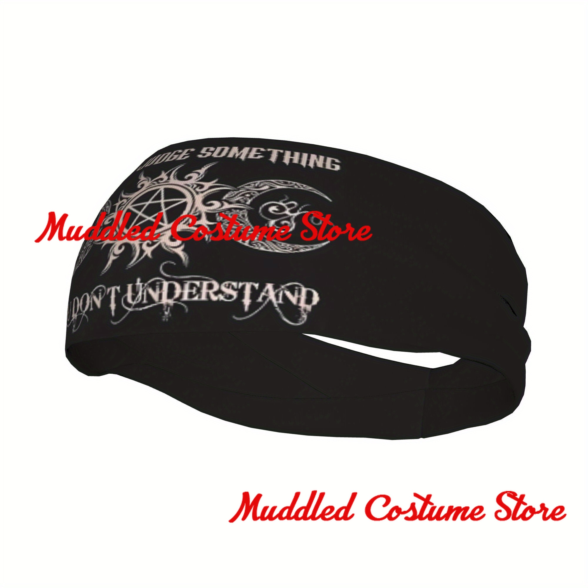Yoga Fitness Hk - Pentagram Crescent Moon Sports Headband Sweatband