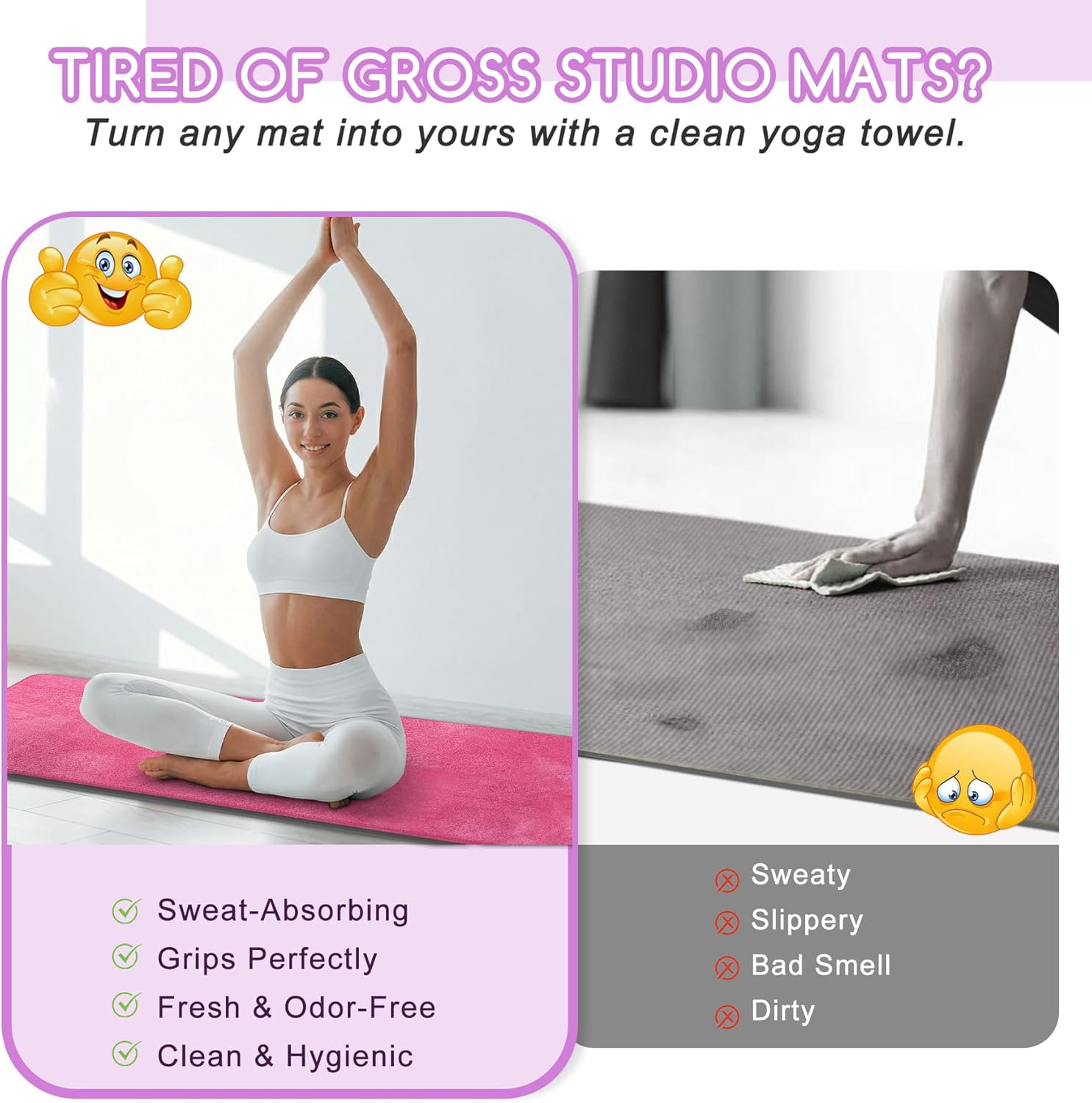 Yoga Mat Towel, Extra Thick 60 - Yoga Fitness Mat recensione e prezzo