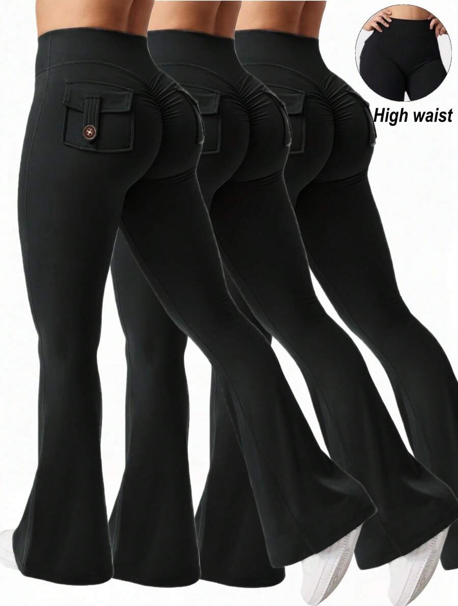 3PCS Women High-Waisted Flared - Yoga Fitness Leggings recensione e prezzo