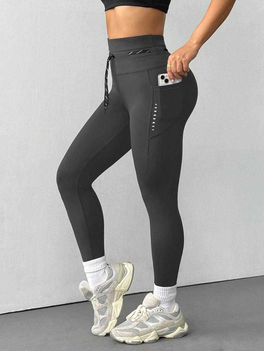 Women Solid Color Drawstring W - Yoga Fitness Leggings recensione e prezzo