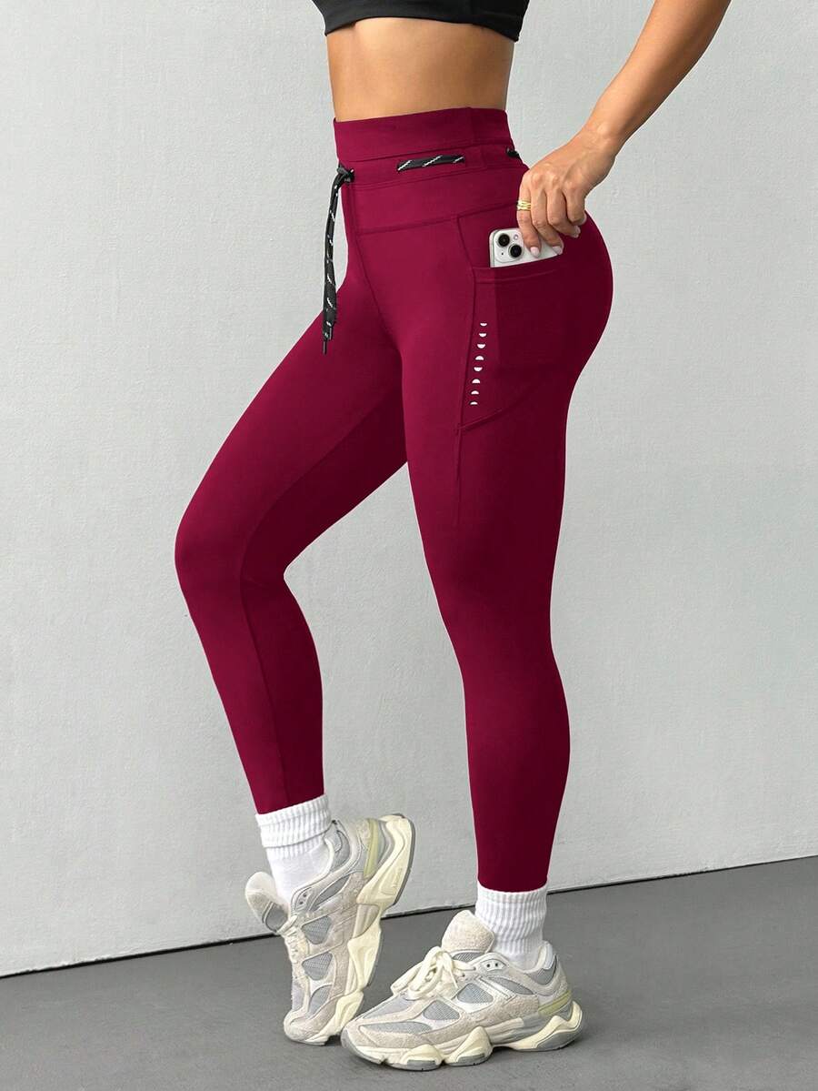 Women Solid Color Drawstring W - Yoga Fitness Leggings recensione e prezzo