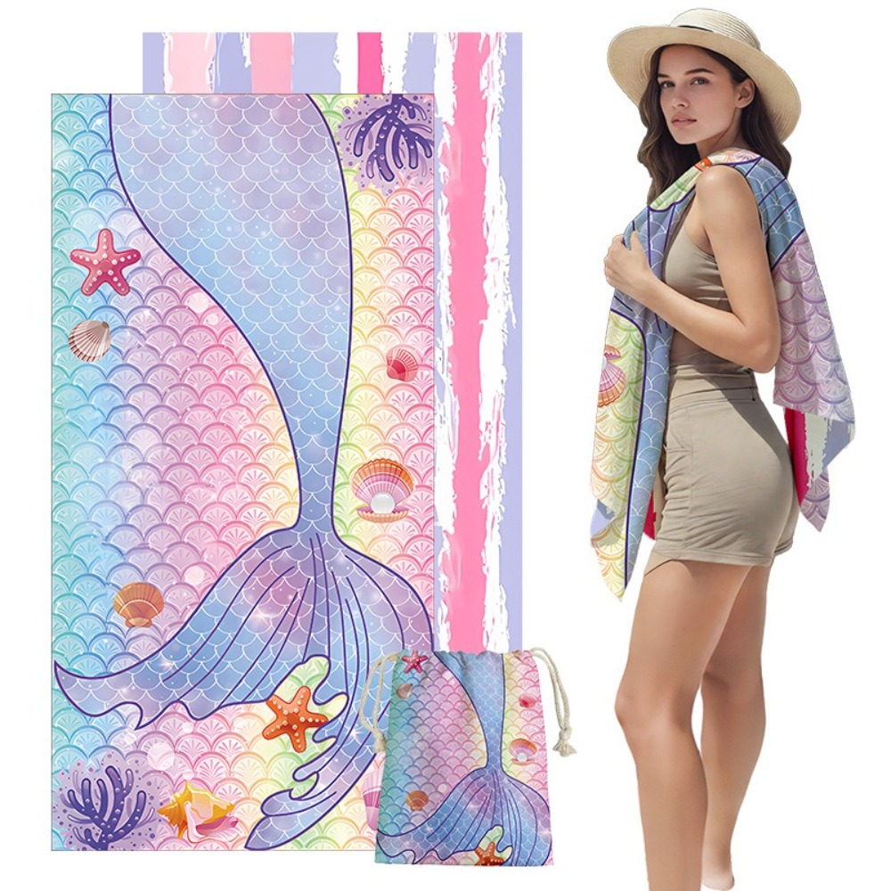 Fish Tail Print Beach Towels a - Yoga Fitness Mat recensione e prezzo