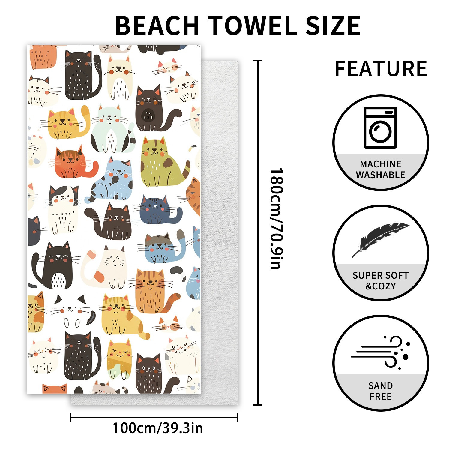 1PC Large Size Beach Blanket M - Yoga Fitness Mat recensione e prezzo