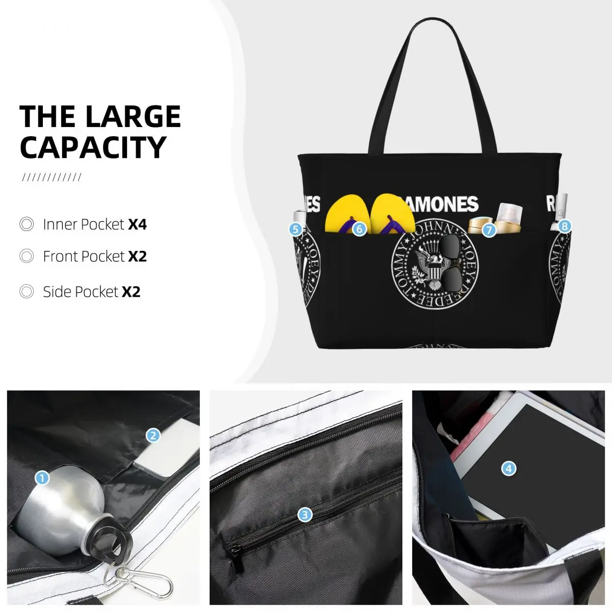 The Ramone Merch Beach Tote Ba - Yoga Fitness Merch recensione e prezzo