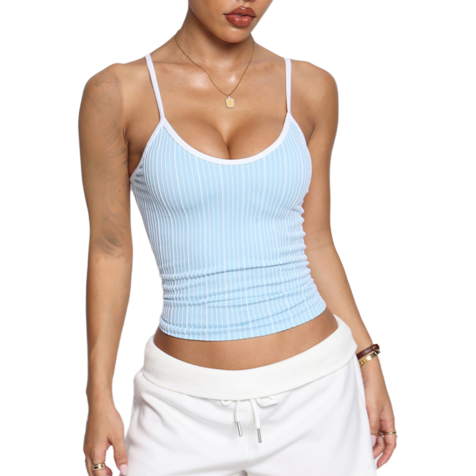 Women U Neck Striped Adjustabl - Yoga Daily Fitness recensione e prezzo