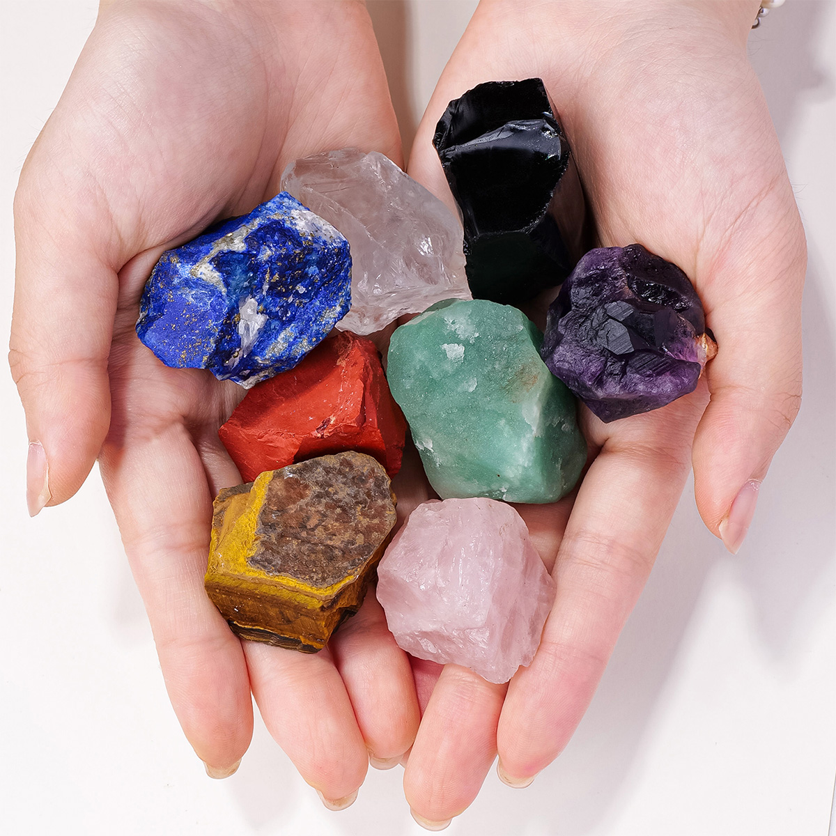 8pcs Natural Amethyst Chakra S - Yoga Health & Fitness Center recensione e prezzo